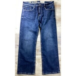 TK Axel Dark Wash Slim Boot Jeans With Button Pocket Men's 36x30